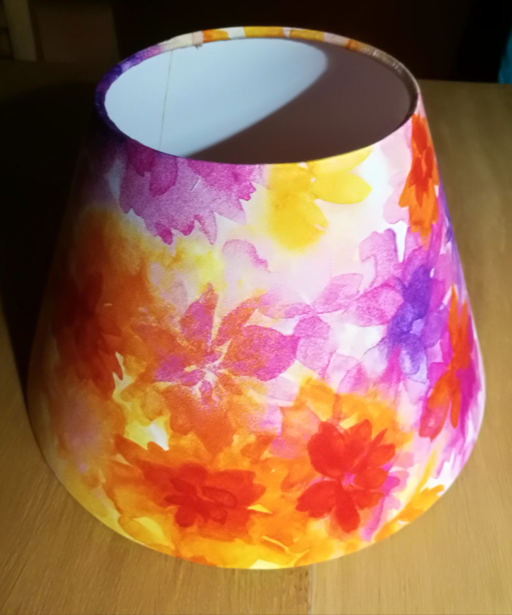 orange cone-shaped lampshade